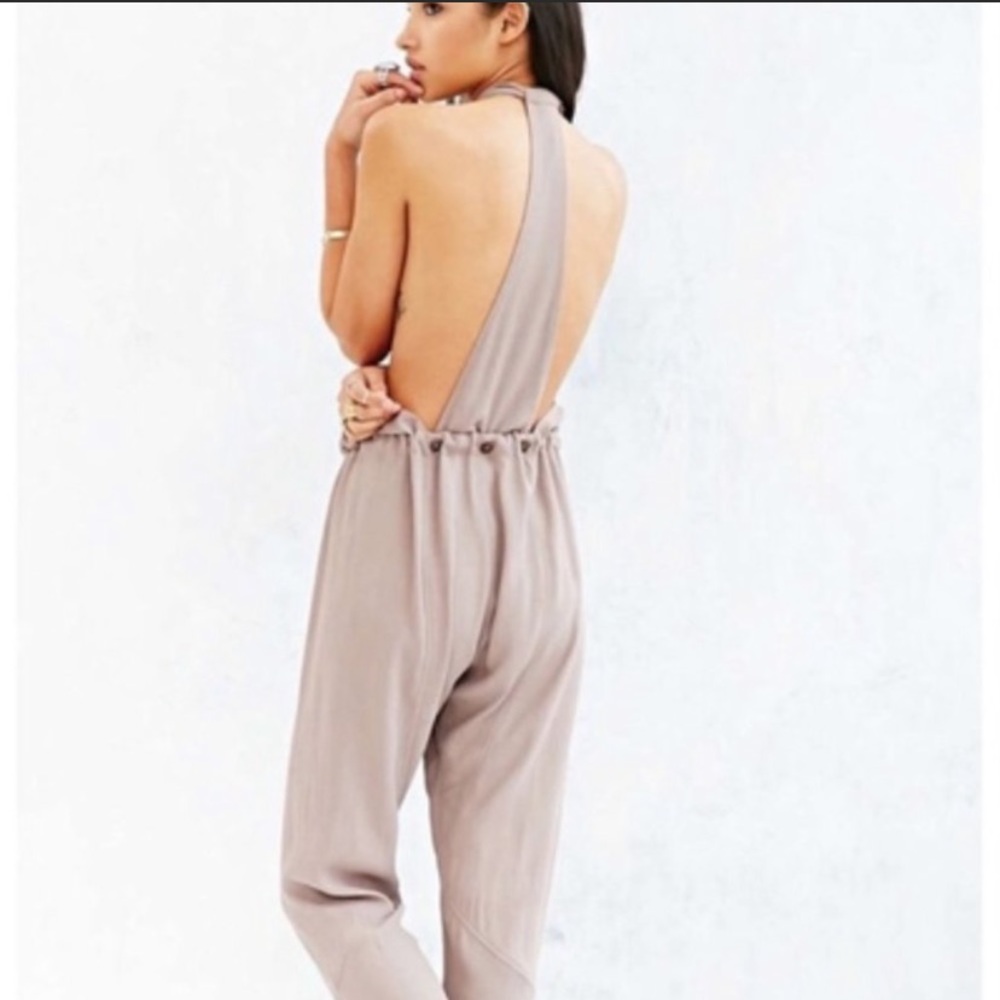 URBAN OUTFITTERS COPE HALTER JUMPSUIT T BAR BACK